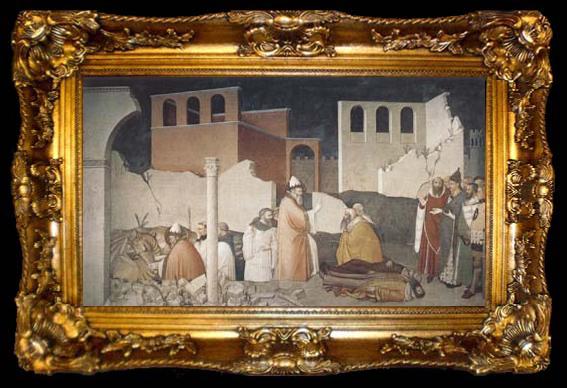 framed  Ambrogio Lorenzetti St Sylvester Sealing thte Dragon